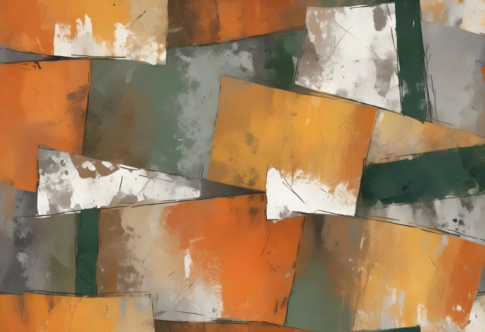 Digital Painting A Textured Surface Featuring A Mix Of Earthy Tones Predominantly Orange Yellow And Gray With Patches Of White And Dark Green The Composition Resembles Weathered Stone Showcasing A Variety Of Patte 4 3bc9