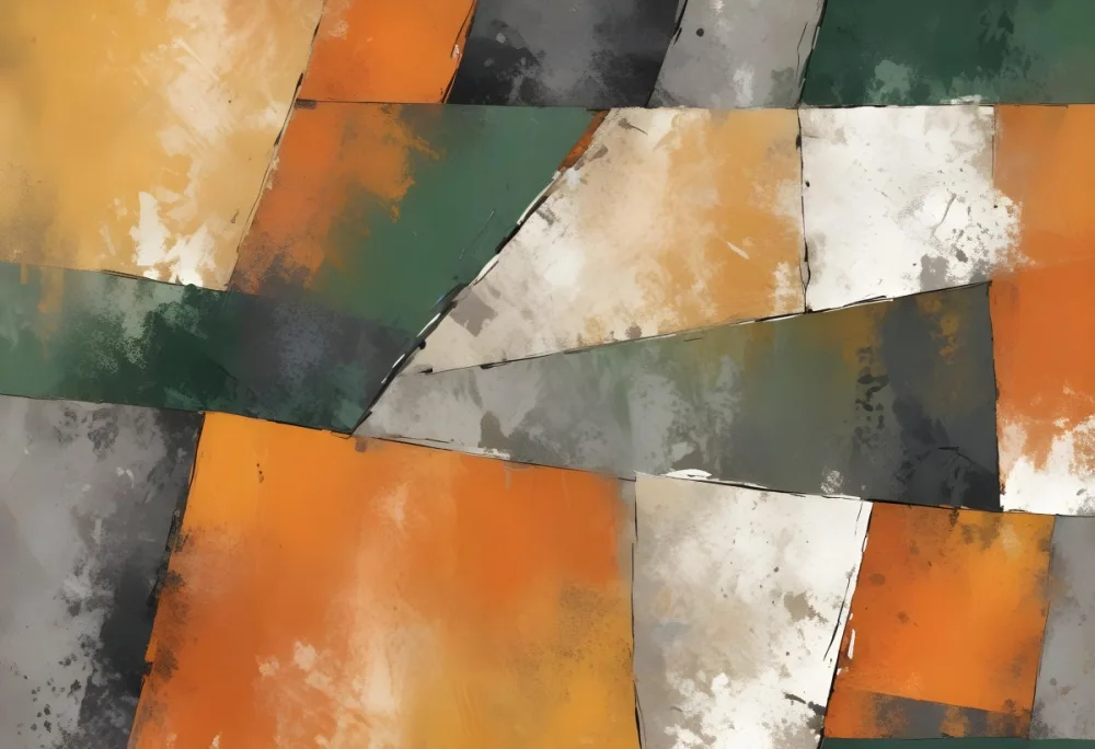 Digital Painting A Textured Surface Featuring A Mix Of Earthy Tones Predominantly Orange Yellow And Gray With Patches Of White And Dark Green The Composition Resembles Weathered Stone Showcasing A Variety Of Patte 6 8989
