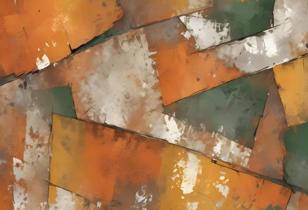 Digital Painting A Textured Surface Featuring A Mix Of Earthy Tones Predominantly Orange Yellow And Gray With Patches Of White And Dark Green The Composition Resembles Weathered Stone Showcasing A Variety Of Patte 9 05cb