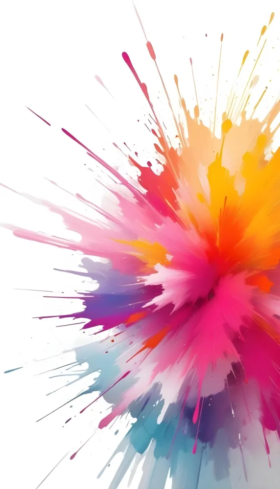 Digital Painting A Vibrant Explosion Of Colors Featuring Shades Of Pink Orange And Yellow Blending Into A White Background The Colors Appear To Be Dispersing Outward Creating A Dynamic And Energetic Effect Bold And 3 77dd