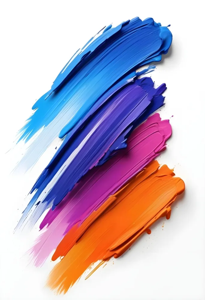 Digital Painting Blue Purple Pink And Orange Paint Strokes Layered On A White Background Showcasing Vibrant Colors And Smooth Textures Bold And Slim Lines Brush Strokes 11 30e6