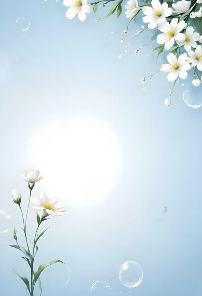 Digital Painting Bubbles And White Flowers On A White Background Clean And Simple Design Soft Lighting Minimalist Style Fresh And Airy Atmosphere Elegant And Modern Bold And Slim Lines Brush Strokes 38 6639