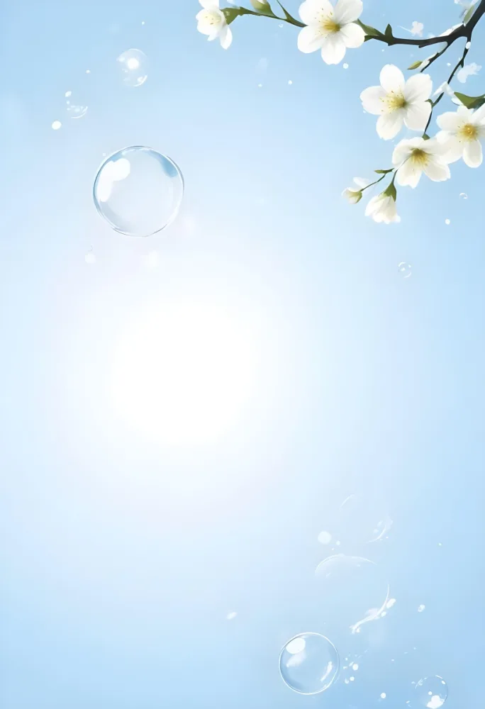 Digital Painting Bubbles And White Flowers On A White Background Clean And Simple Design Soft Lighting Minimalist Style Fresh And Airy Atmosphere Elegant And Modern Bold And Slim Lines Brush Strokes 6 44d1