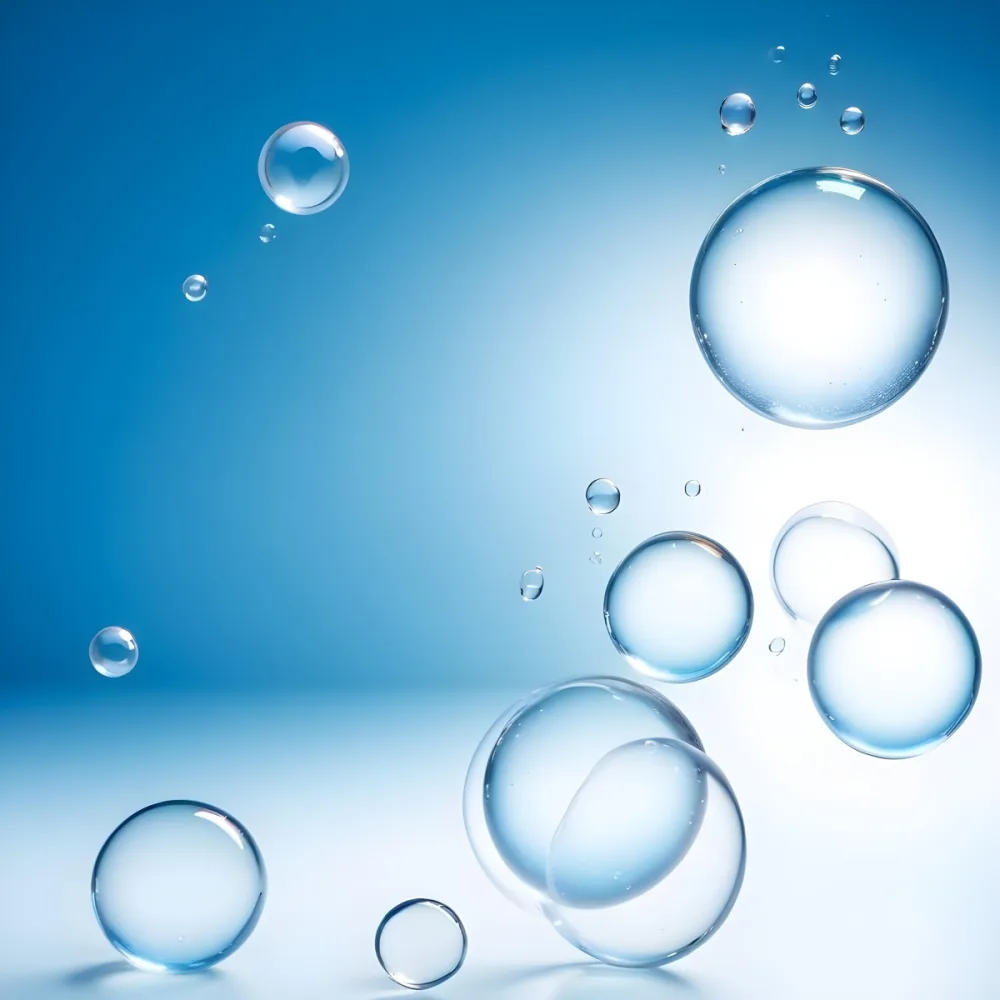Digital Painting Bubbles Of Different Sizes Floating In The Air Some Of Them Are Grouped Together Light Blue Background With Some Blue Spots Bold And Slim Lines Brush Strokes 1 C241