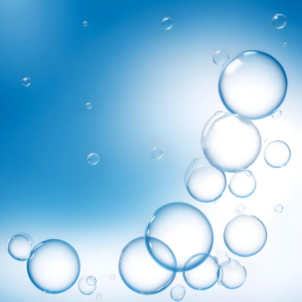 Digital Painting Bubbles Of Different Sizes Floating In The Air Some Of Them Are Grouped Together Light Blue Background With Some Blue Spots Bold And Slim Lines Brush Strokes 24 356f