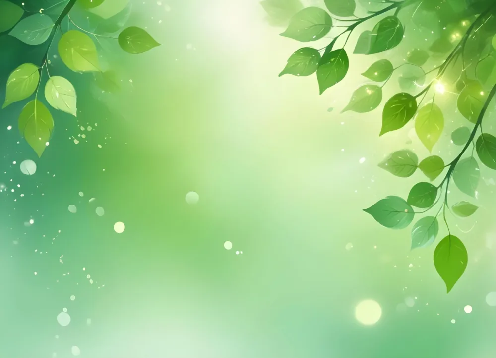 Digital Painting Green Bokeh Background With Leaves And Sparkles Light Green Gradient Abstract Spring Illustration Fresh And Vibrant Nature Inspired Design Soft And Dreamy Bold And Slim Lines Brush Strokes 55 433c