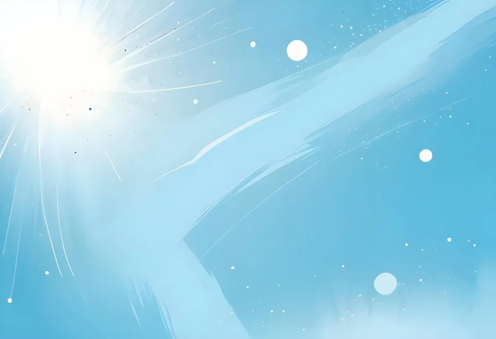 Digital Painting Light Blue Background With A Bright White Light In The Upper Left Corner And Small Blue Dots Scattered Throughout The Image Bold And Slim Lines Brush Strokes 35 6c15