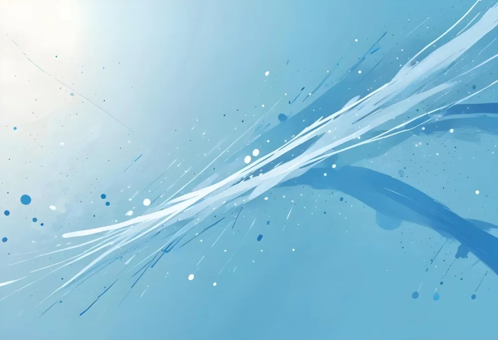 Digital Painting Light Blue Background With A Bright White Light In The Upper Left Corner And Small Blue Dots Scattered Throughout The Image Bold And Slim Lines Brush Strokes 60 32ba