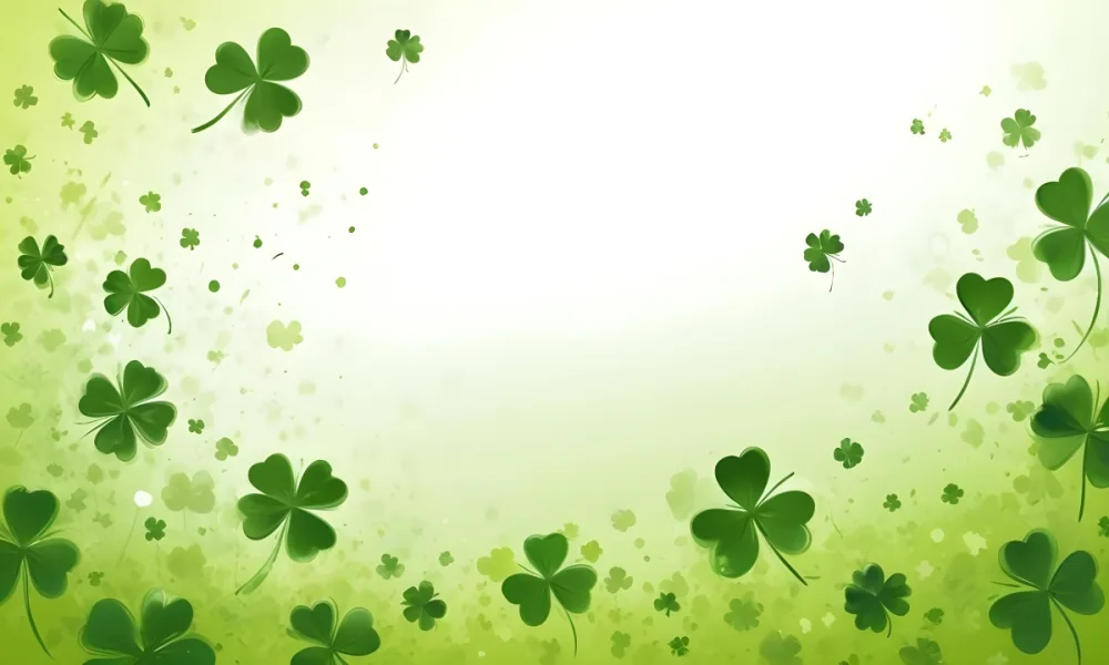 Digital Painting St Patrick S Day Background With Green Shamrocks Scattered On A Gradient Background Some Shamrocks Are More Prominent And Detailed Creating A Festive And Celebratory Atmosphere Bold And Slim Lines 45 4c22