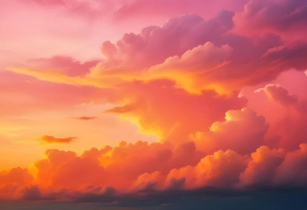 Dramatic Sunset Sky With Vibrant Orange Pink And Yellow Clouds 1 D284