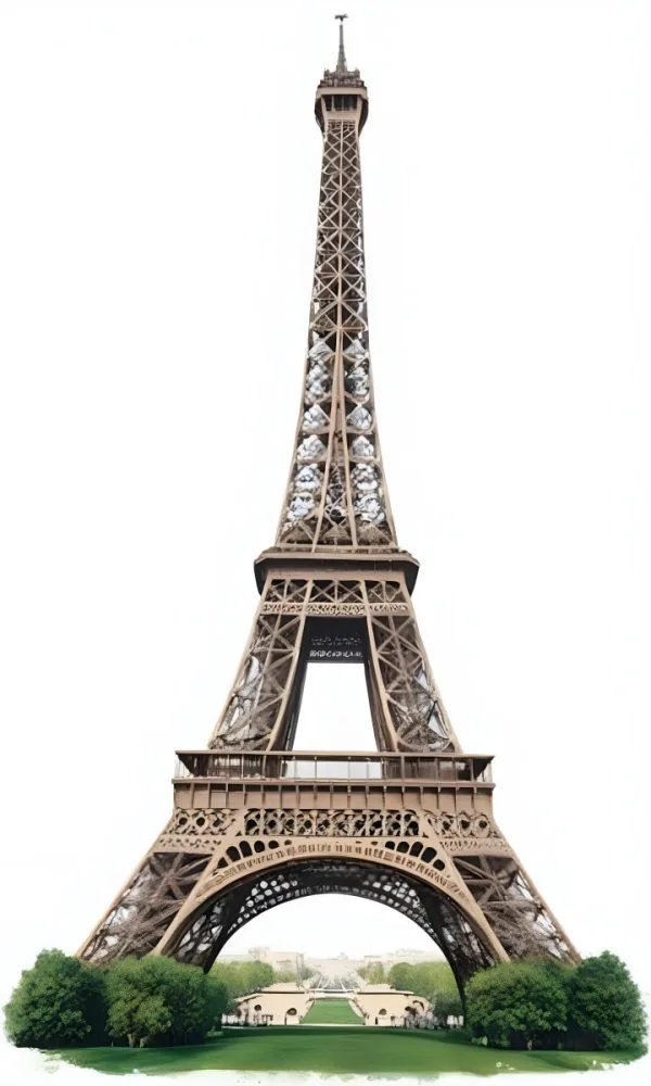 Eiffel Tower On A White Background 27 F5e0