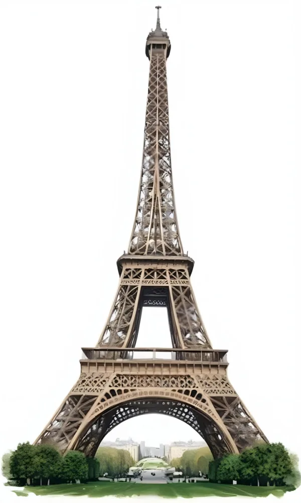 Eiffel Tower On A White Background 36 6484