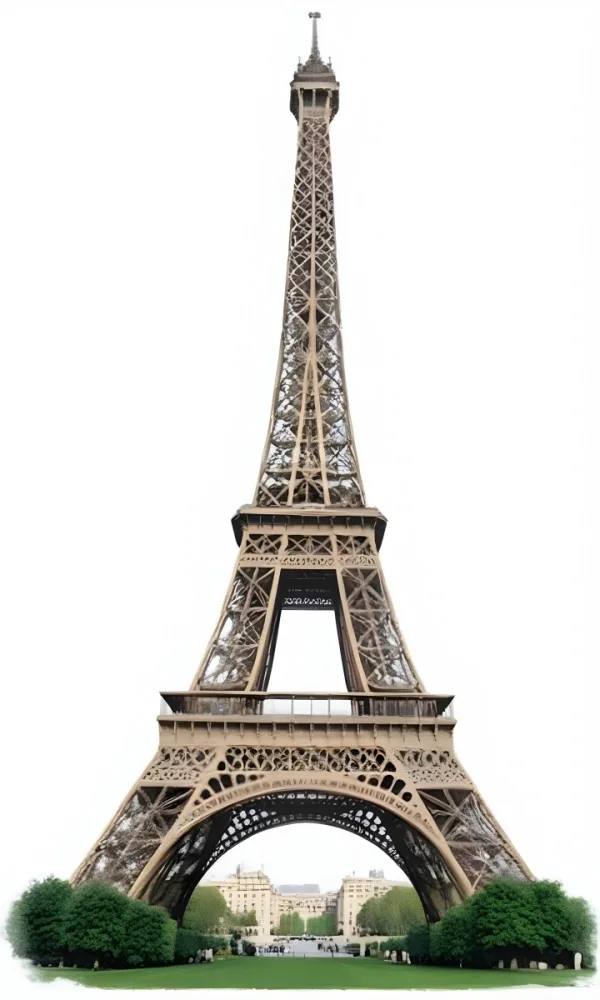Eiffel Tower On A White Background 6 0959