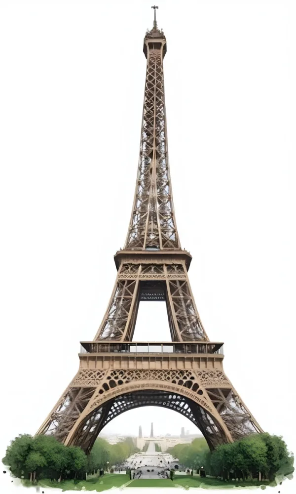 Eiffel Tower On A White Background 8 97c0