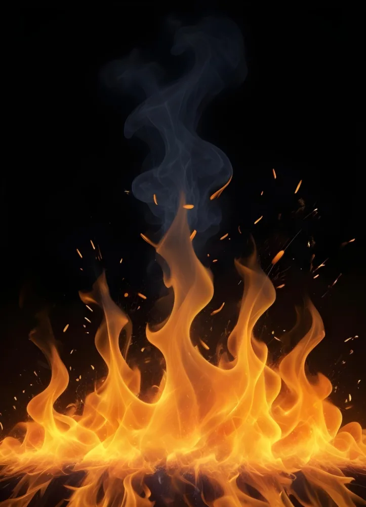 Flames With Sparks And Smoke Vibrant Orange And Yellow Hues Rising Against A Dark Background Creating A Dynamic And Intense Visual Effect 17 Ddd7