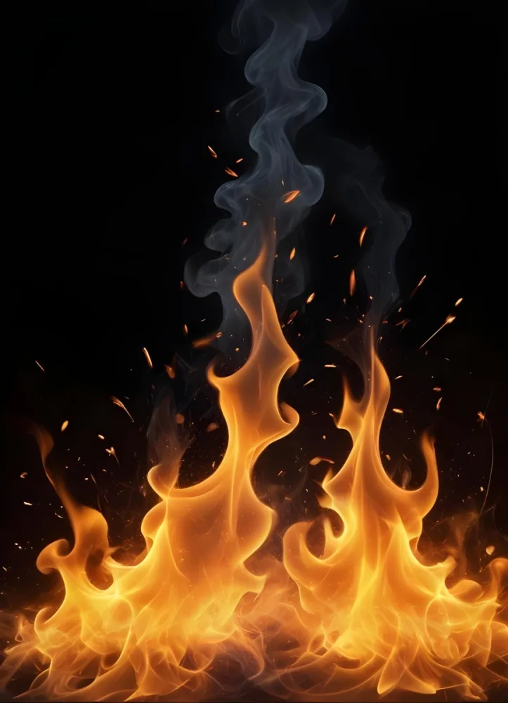 Flames With Sparks And Smoke Vibrant Orange And Yellow Hues Rising Against A Dark Background Creating A Dynamic And Intense Visual Effect 2 211b