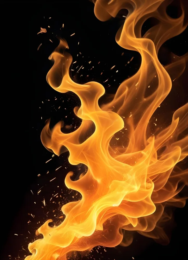 Flames With Sparks And Smoke Vibrant Orange And Yellow Hues Rising Against A Dark Background Creating A Dynamic And Intense Visual Effect 24 7b2f