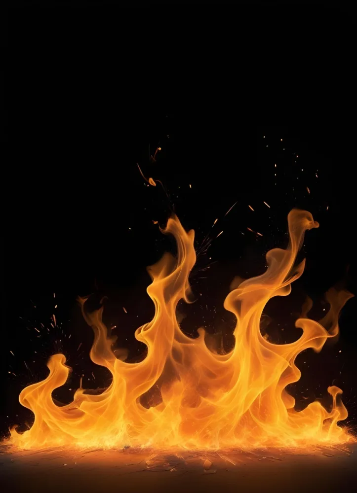 Flames With Sparks And Smoke Vibrant Orange And Yellow Hues Rising Against A Dark Background Creating A Dynamic And Intense Visual Effect 27 9a23