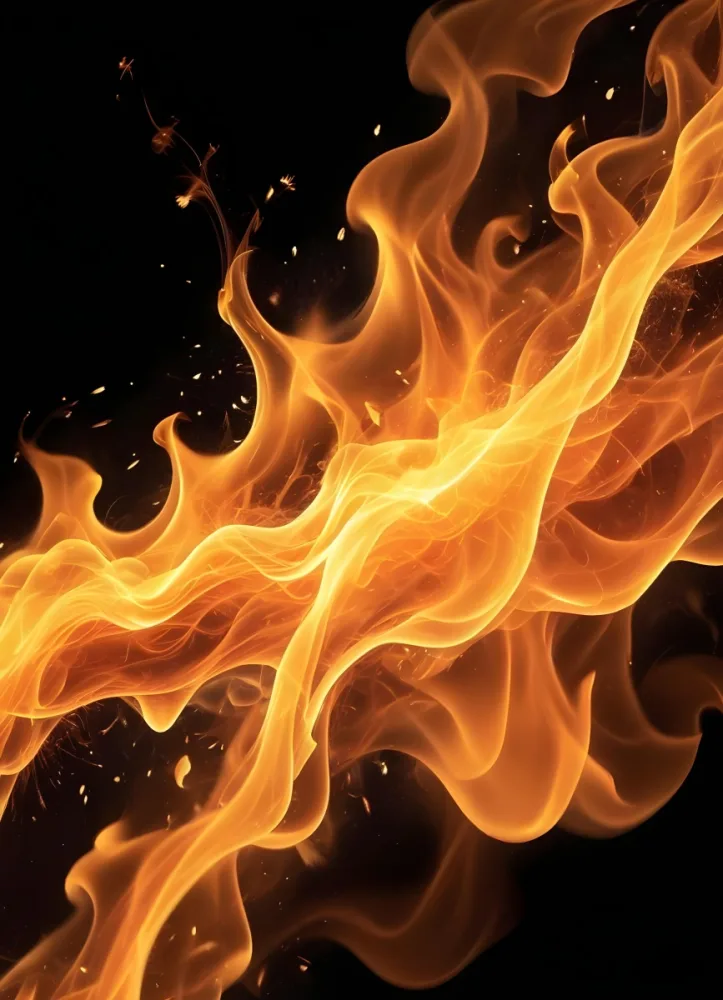 Flames With Sparks And Smoke Vibrant Orange And Yellow Hues Rising Against A Dark Background Creating A Dynamic And Intense Visual Effect 29 9470