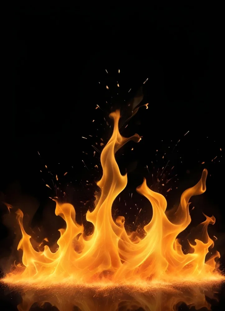 Flames With Sparks And Smoke Vibrant Orange And Yellow Hues Rising Against A Dark Background Creating A Dynamic And Intense Visual Effect 30 113f