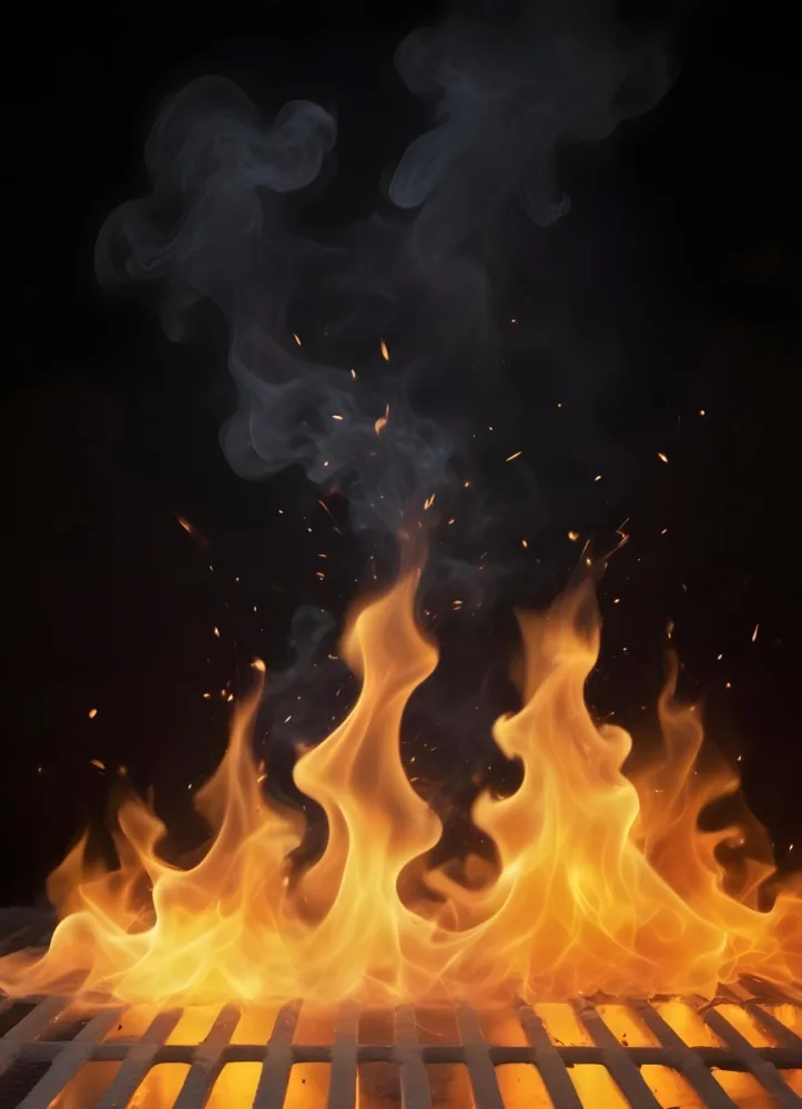 Flames With Sparks And Smoke Vibrant Orange And Yellow Hues Rising Against A Dark Background Creating A Dynamic And Intense Visual Effect 32 F7ff