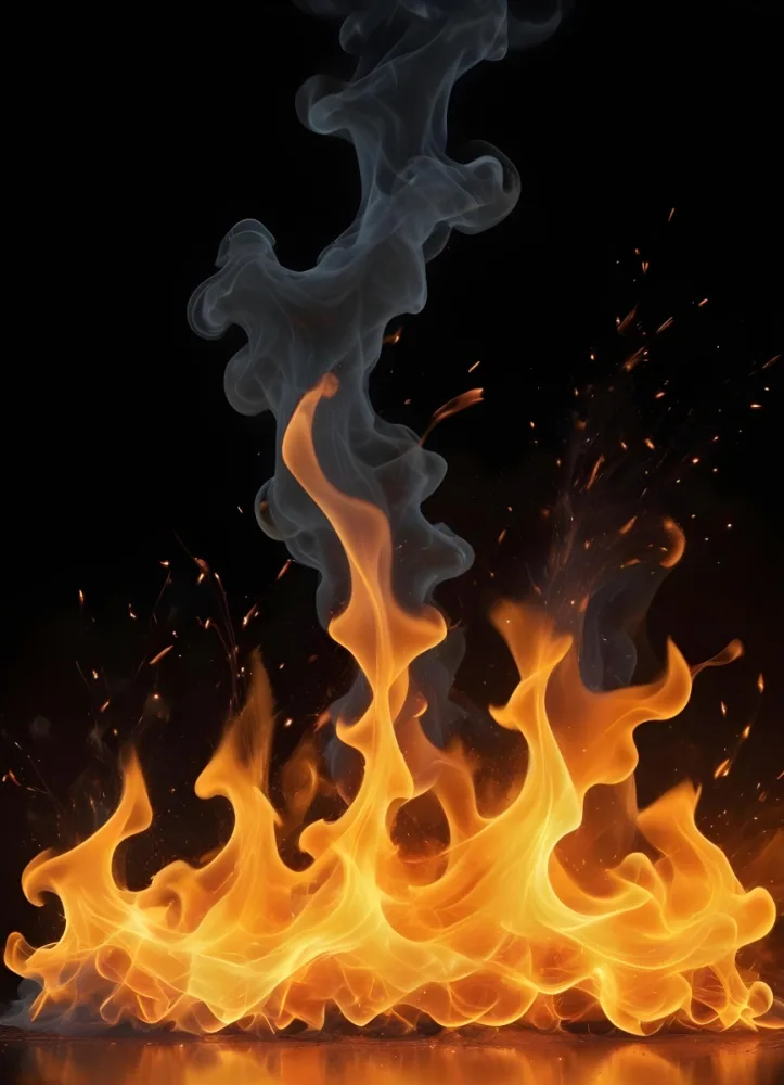 Flames With Sparks And Smoke Vibrant Orange And Yellow Hues Rising Against A Dark Background Creating A Dynamic And Intense Visual Effect 34 1b40