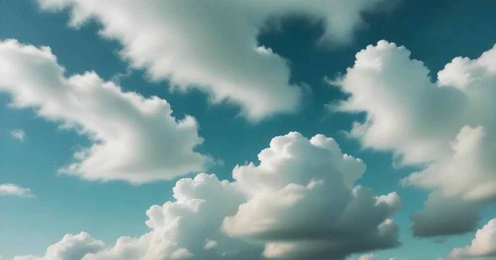 Fluffy White Clouds In A Blue Sky With A Soft Hazy Atmosphere 6 8d2b