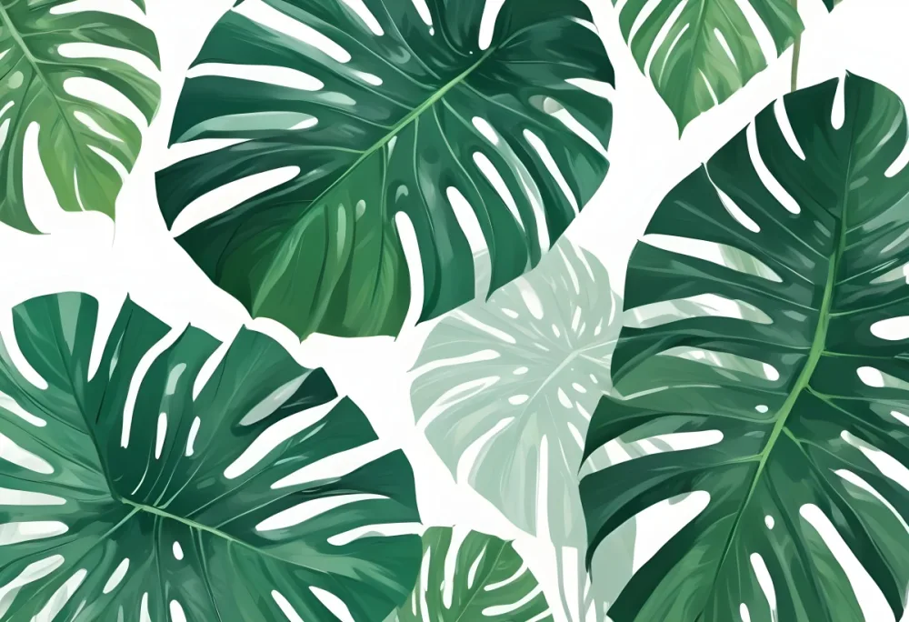 Frame Of Tropical Leaves Palm Leaves Monstera Leaves White Background Tropical Nature Summer Green Fresh Vibrant Botanical Minimalist Clean Bright 25 4801
