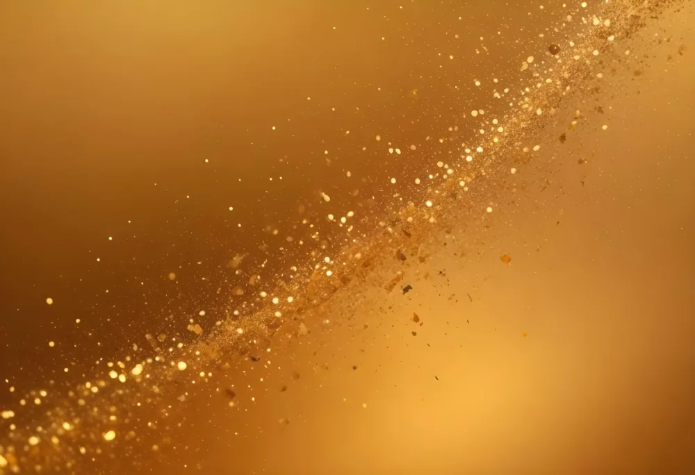 Glittering Golden Particles On A Warm Amber Colored Background 16 Cc2d