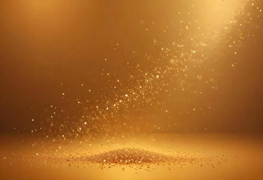 Glittering Golden Particles On A Warm Amber Colored Background 23 B4e5