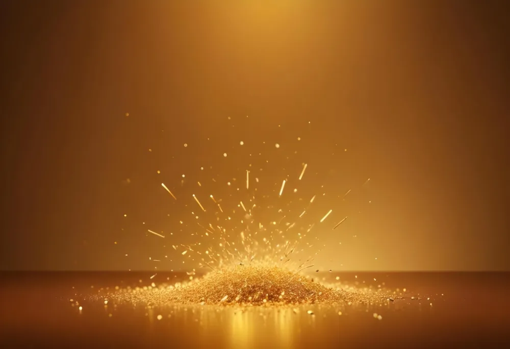 Glittering Golden Particles On A Warm Amber Colored Background 4 D0d4