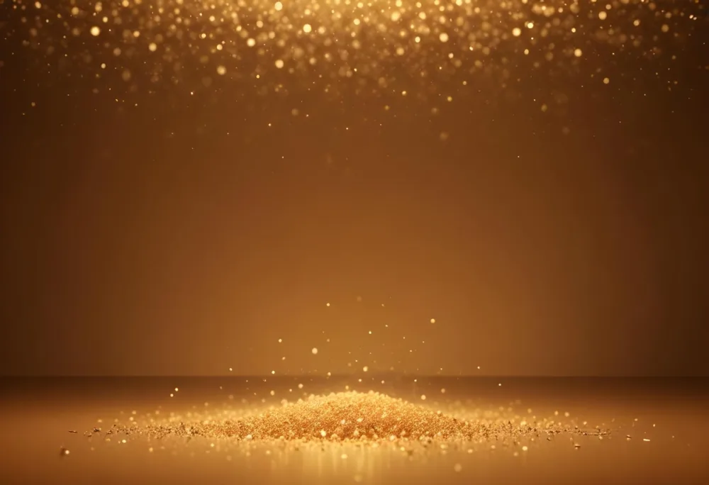 Glittering Golden Particles On A Warm Amber Colored Background 5 7e9c