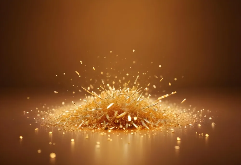 Glittering Golden Particles On A Warm Amber Colored Background 6 0996