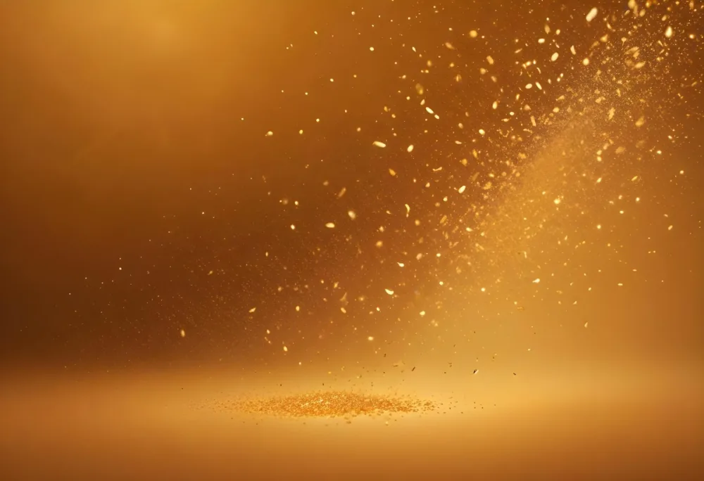 Glittering Golden Particles On A Warm Amber Colored Background 7 54c6