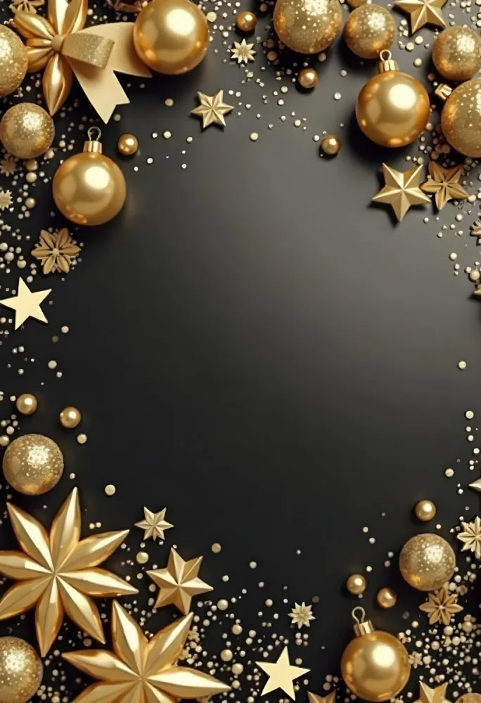 Golden Christmas Balls And Stars With A Golden Ribbon On A Golden Background Christmas Decoration Festive Elegant Minimalist Christmas Ornaments 18 938c