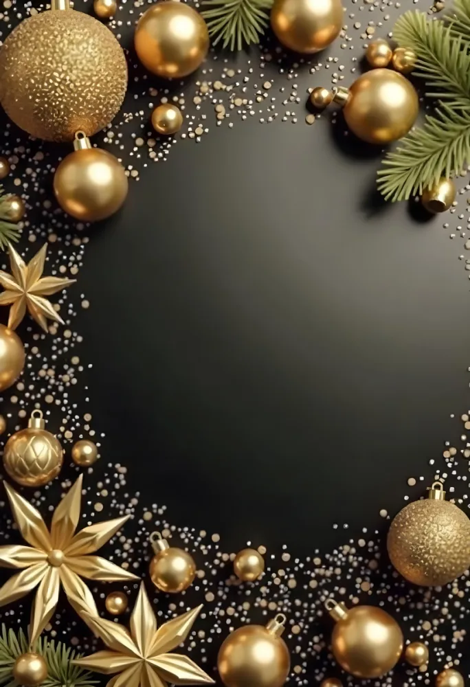 Golden Christmas Balls And Stars With A Golden Ribbon On A Golden Background Christmas Decoration Festive Elegant Minimalist Christmas Ornaments 32 Df71