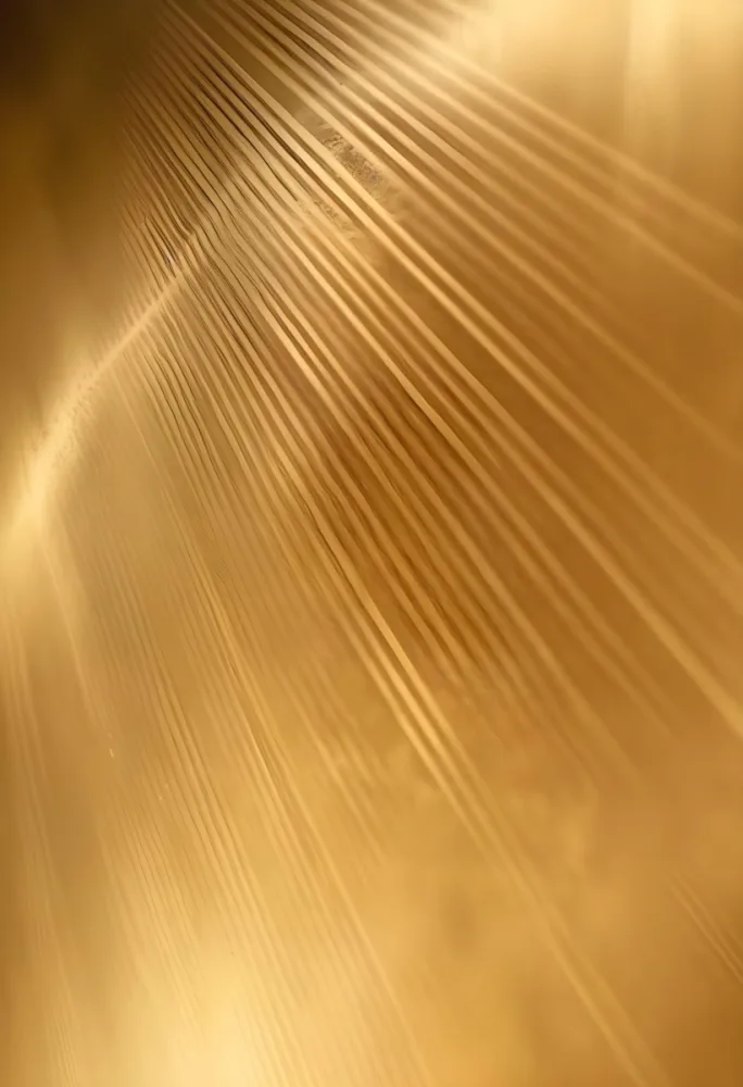 Golden Metallic Surface With Diagonal Lines And Reflections 70 A684