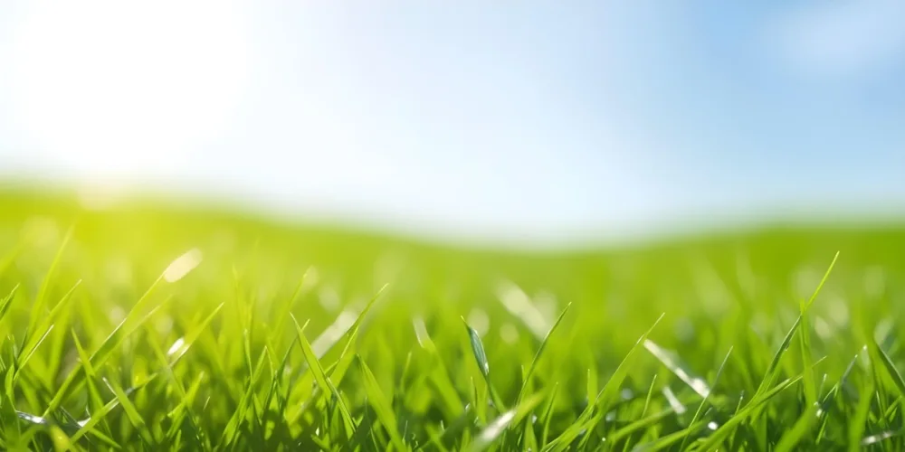 Green Grass Field With A Clear Blue Sky Sunny Day Vibrant Colors Natural Light Blurred Background Peaceful Scene Nature Photography 4 651f