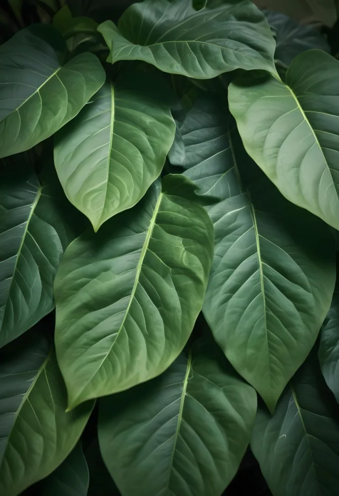 Green Leaves Close Up View Of The Texture And Patterns Of Large Lush Green Leaves With Sunlight Highlighting The Details Against A Blurred Background 16 C93b
