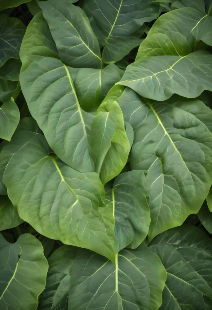 Green Leaves Close Up View Of The Texture And Patterns Of Large Lush Green Leaves With Sunlight Highlighting The Details Against A Blurred Background 3 7d51