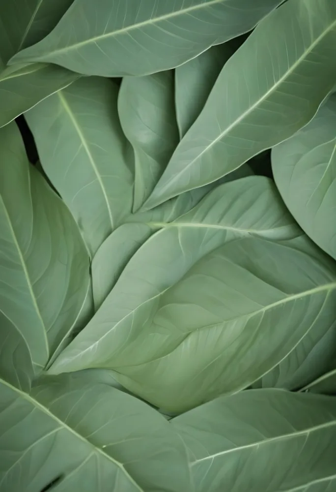 Green Leaves Close Up View Of The Texture And Patterns Of Large Lush Green Leaves With Sunlight Highlighting The Details Against A Blurred Background 9 6eb8