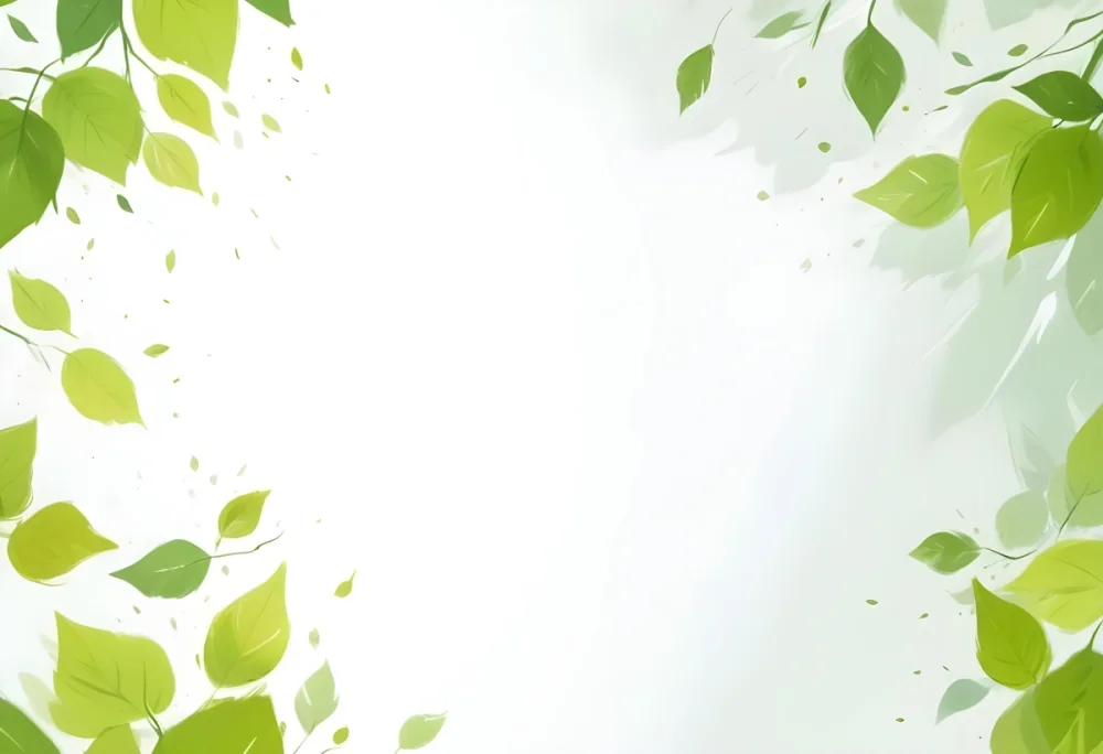 Green Leaves Falling Around A White Space Bright Light Vibrant Colors Nature Background Fresh And Vibrant Spring Season Minimalist Design Airy Atmosphere Clean Aesthetic 25 Eb47
