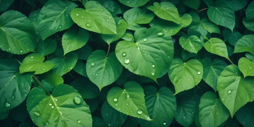Green Leaves With Water Droplets A Lush Natural Background 11 7b2c
