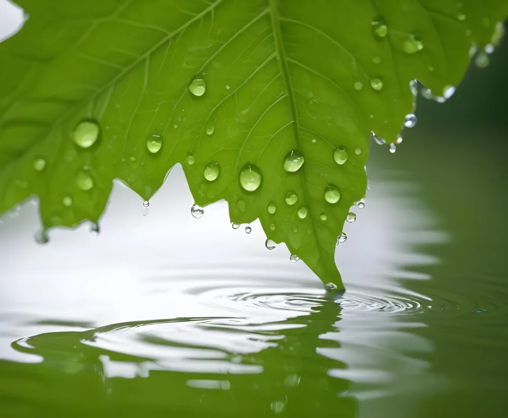 Green Maple Leaves With Blurred Background 3 E4ff