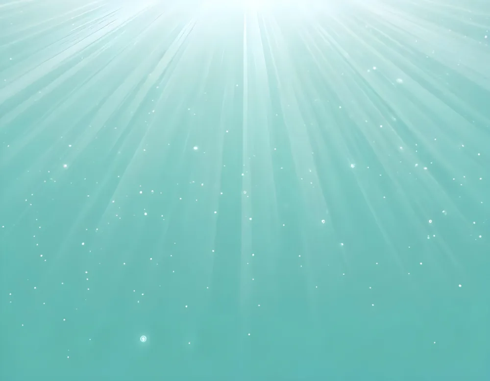 Light Rays Emanating From The Top Illuminating A Turquoise Background With Scattered White Dots Creating A Celestial Effect 18 039c