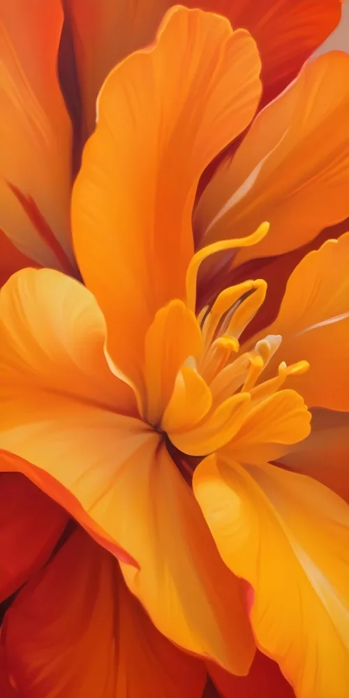 Macro Shot Of Vibrant Red Flower Petals With Orange Tips Soft Lighting Close Up View Showcasing The Intricate Details And Textures Of The Flower 16 179e
