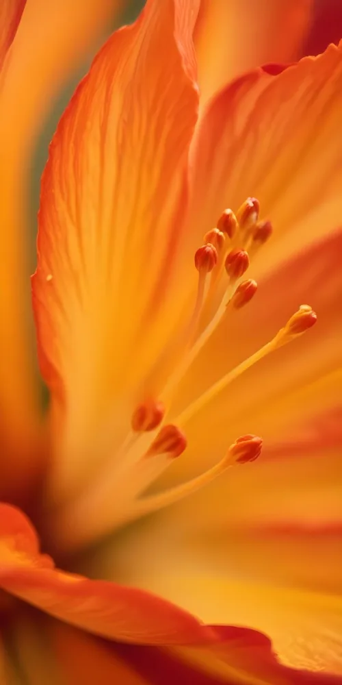Macro Shot Of Vibrant Red Flower Petals With Orange Tips Soft Lighting Close Up View Showcasing The Intricate Details And Textures Of The Flower 37 6745