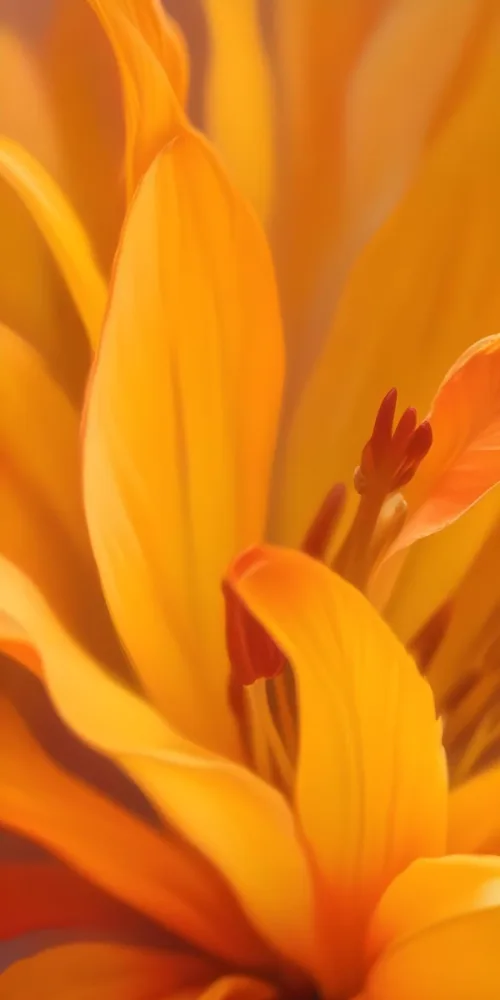 Macro Shot Of Vibrant Red Flower Petals With Orange Tips Soft Lighting Close Up View Showcasing The Intricate Details And Textures Of The Flower 62 3e3b