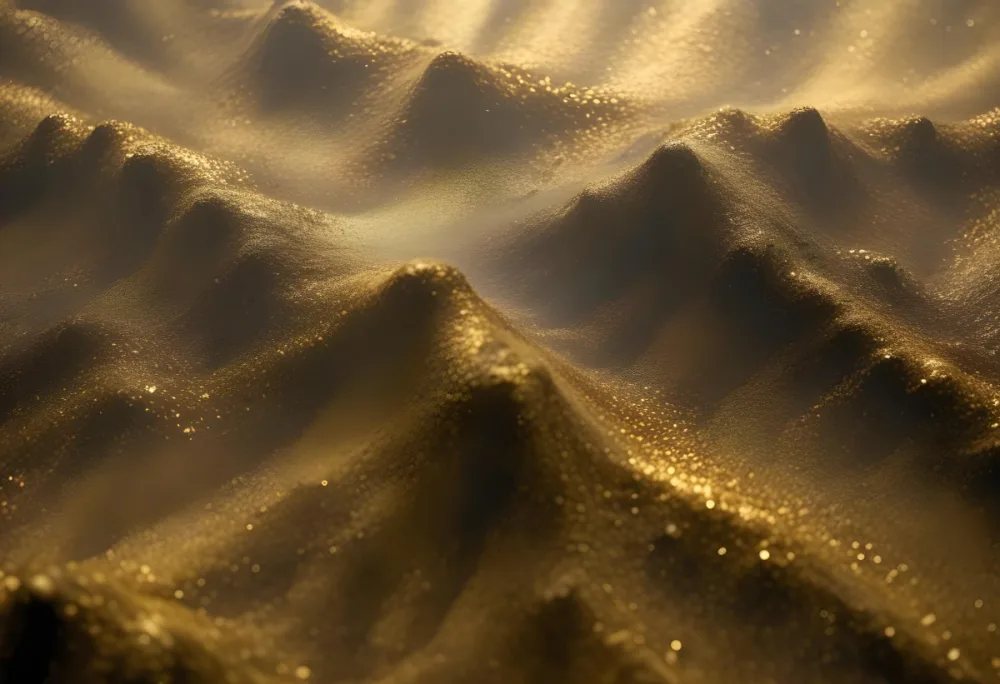 Minimal Soft Studio Light Photography A Close Up Image Of A Golden Glittery Surface With A Textured Granular Appearance High Detail Solid Bold Color Background 15 99d5