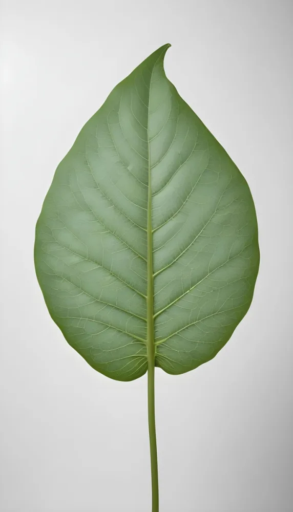 Minimal Soft Studio Light Photography A Large Green Leaf With Visible Veins Against A Plain White Background High Detail Solid Bold Color Background 11 01a7